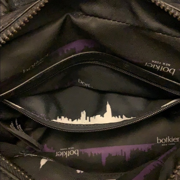 Botkier navy pony hair and black leather satchel - Picture 4 of 6